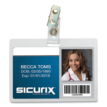 SICURIX® Self Laminating Badge Holder, Horizontal, 3.5 X 2.25, Clear, 25-pack freeshipping - TVN Wholesale